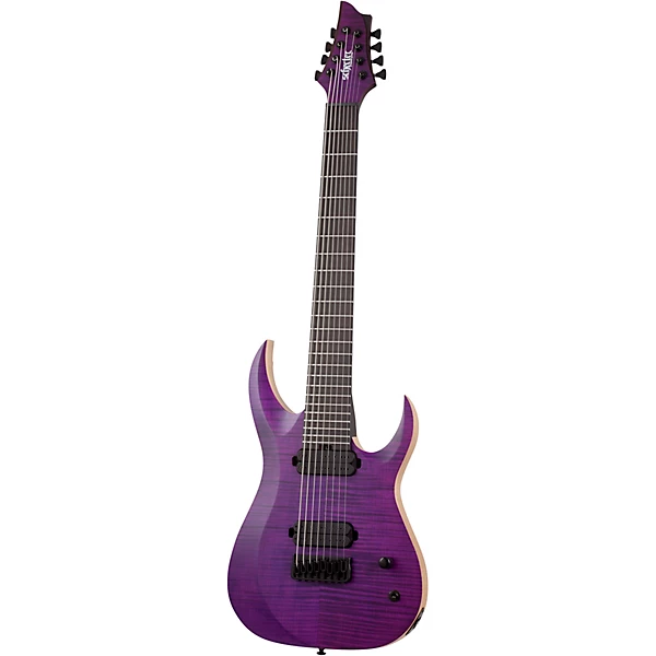 Schecter Guitar Research John Browne Tao 8 Electric Guitar Satin Trans Purple