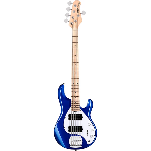 Sterling by Music Man StingRay Ray5HH Maple Fingerboard 5 String Electric Bass Guitar Cobra Blue