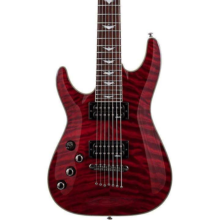 Schecter Guitar Research Omen Extreme 7 Left Handed Electric Guitar Black Cherry