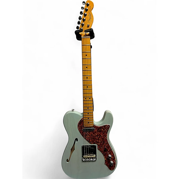 Used Fender American Professional II Telecaster Thinline Limited Edition Transparent Daphne Blue Hollow Body Electric Guitar