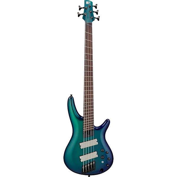 Ibanez SRMS725 5 String Multi Scale Electric Bass Guitar Blue Chameleon