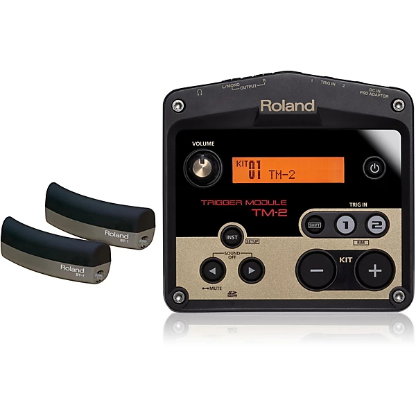 Roland TM 2 Drum Trigger module with 2 BT 1 Bar Trigger pads