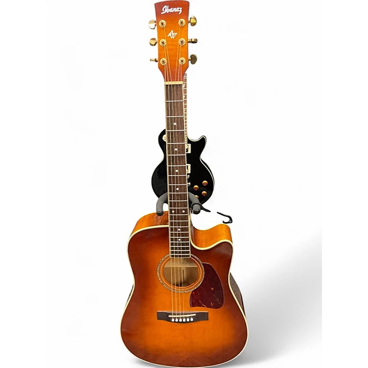 Used Ibanez aw200ce Sunburst Acoustic Electric Guitar