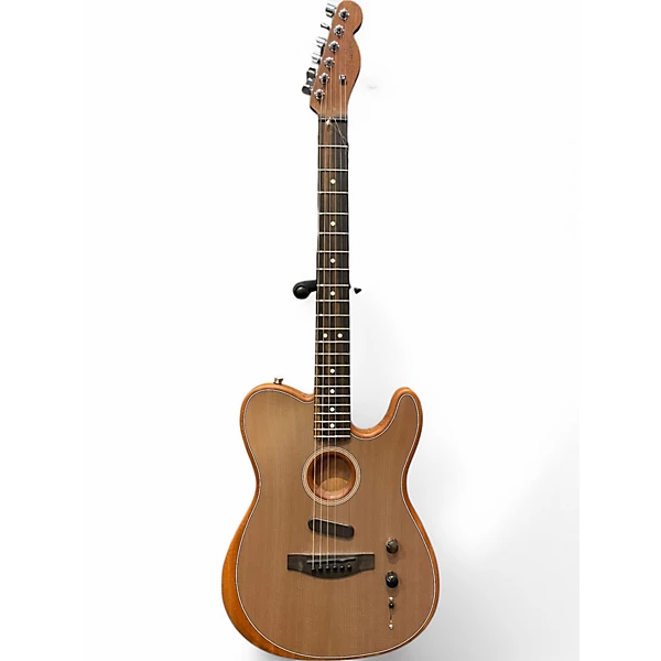Used Fender American Acoustasonic Telecaster Natural Acoustic Electric Guitar