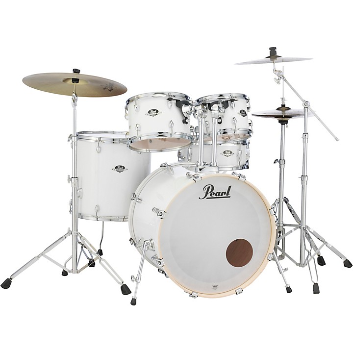 Pearl Export Standard 5 Piece Drum Set with Hardware Level 1 Pure White H94539004005000.gc