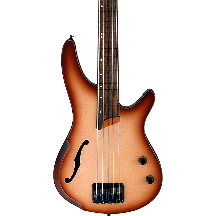 Bass Workshop SRH505F Fretless 5 String Electric Bass Flat Natural Browned Burst
