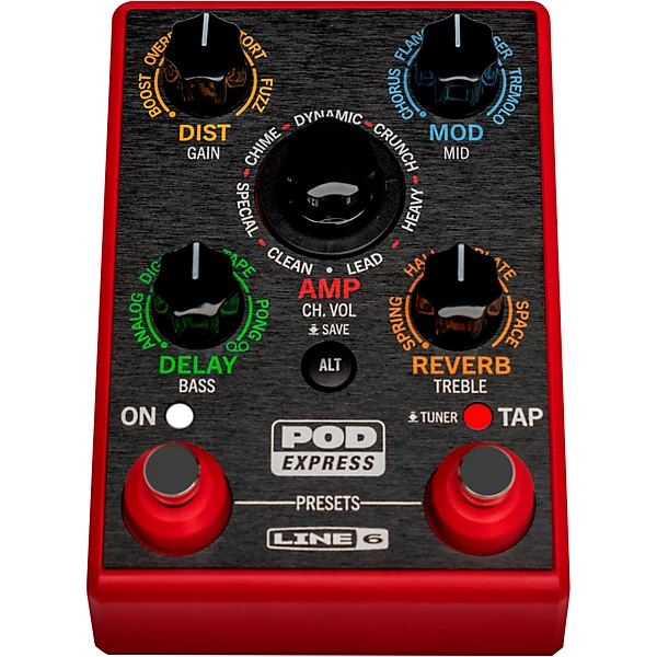 Line 6 POD Express Guitar Effects Pedal Red
