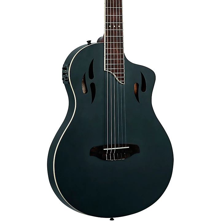 Ortega RTPSTD Nylon String Acoustic Electric Guitar Satin Black