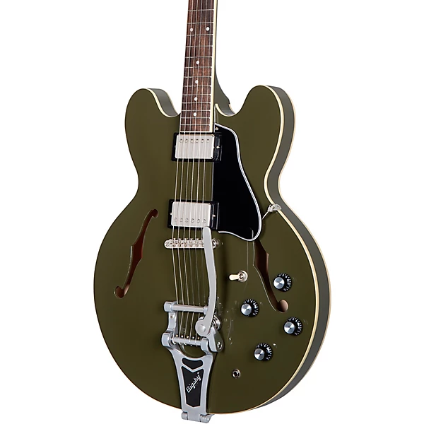 ES 335 Bigsby Semi Hollow Electric Guitar Olive Drab