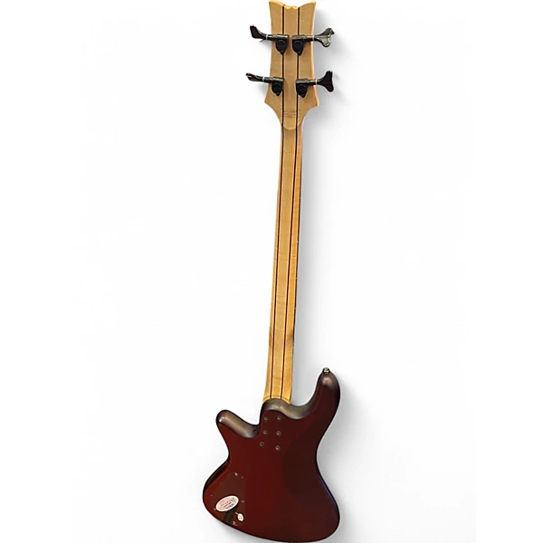 Used Schecter Guitar Research Stiletto Custom 4 String Burgundy Electric Bass Guitar