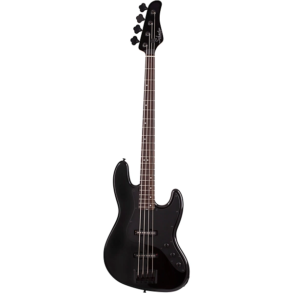 Schecter Guitar Research J 4 Rosewood Fingerboard Electric Bass Gloss Black Black Pickguard