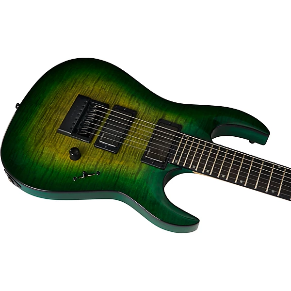 Andy James Signature 7 String EverTune Electric Guitar Trans Green Burst