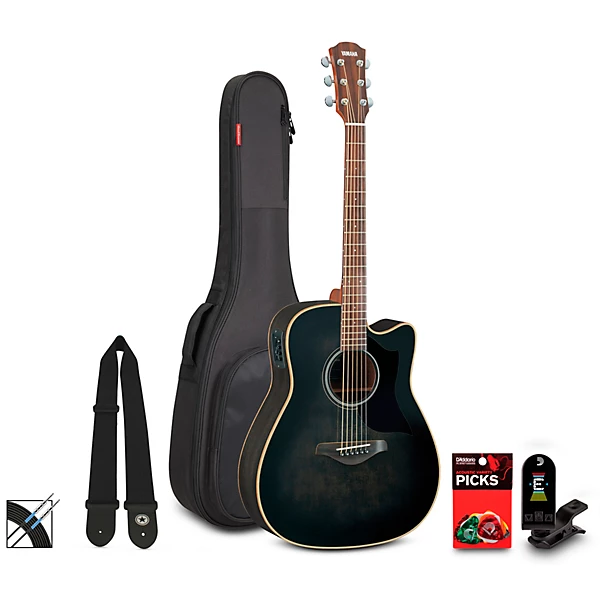 A Series A1M Cutaway Dreadnought Acoustic Electric Guitar Pack Transparent Black