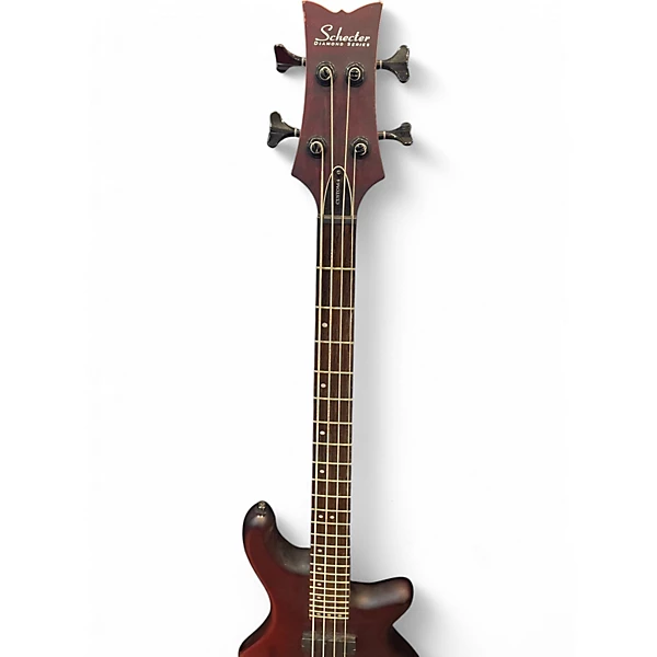 Used Schecter Guitar Research Stiletto Custom 4 String Burgundy Electric Bass Guitar