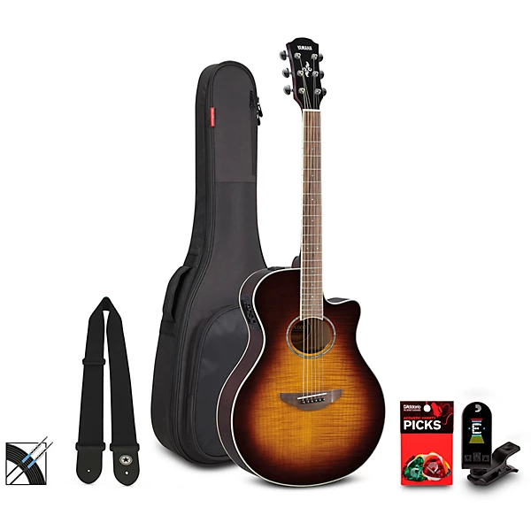Yamaha APX600FM Acoustic Electric Guitar Pack Tobacco Brown Sunburst