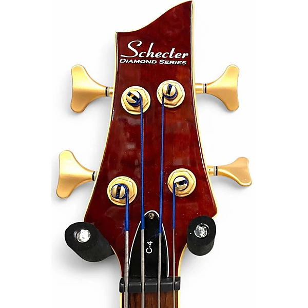 Used Schecter Guitar Research DIAMOND SERIES C 4 Maroon Electric Bass Guitar
