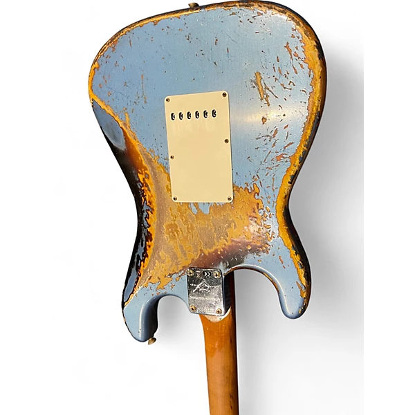 Fender Used Fender Custom Roasted 60s Stratocaster Heavy Relic blue over sunburst Solid Body Electric Guitar.gc