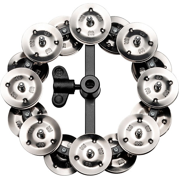 Headliner Hi Hat Tambourine Steel Jingles Black 2 Row