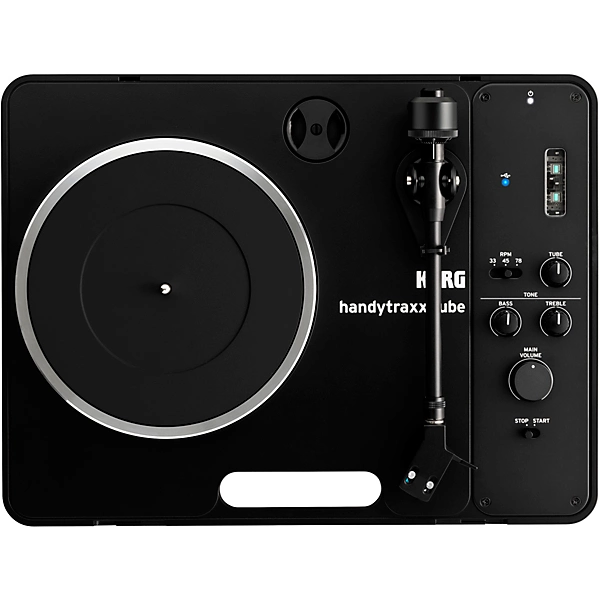 handytraxx tube Portable Record Player with NuTube Black Silver