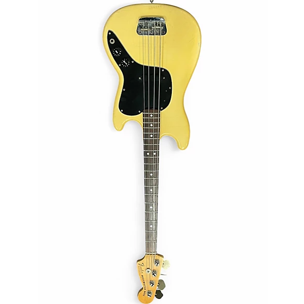 Vintage 1980 Fender MUSICMASTER BASS Yellow Electric Bass Guitar