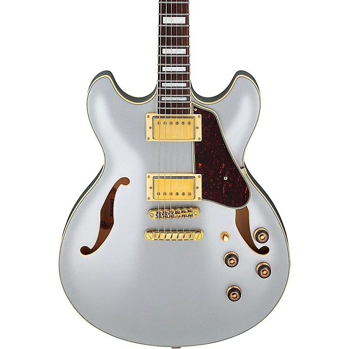 Artcore AS73G Semi Hollow Electric Guitar Moonstone Silver Flat