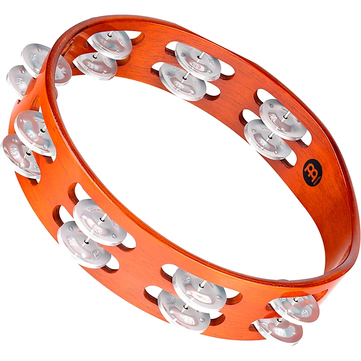 MEINL Wood Tambourine Two Rows Brass Jingles