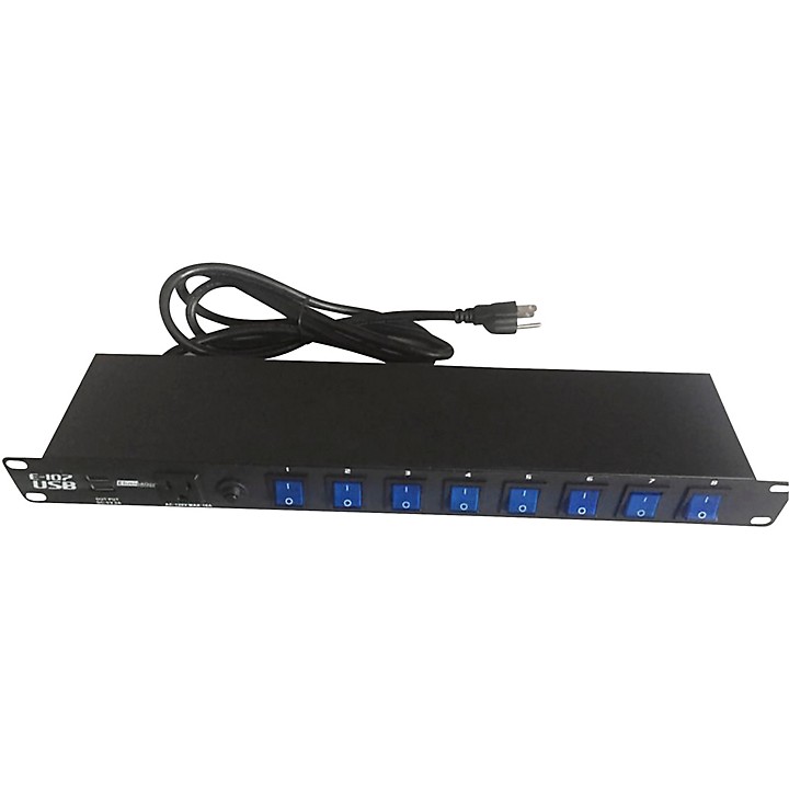 E107USB Professional 8 Channel AC Power Strip with USB