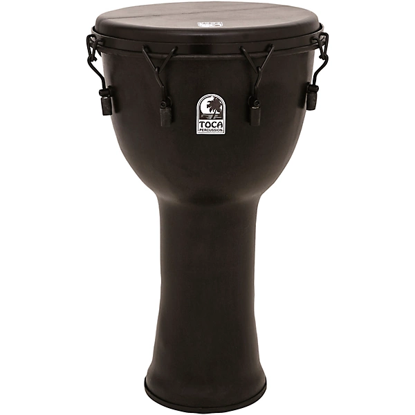 Toca Mechanically Tuned Djembe with Extended Rim Level 1 9 in Black Mamba H71792004001004.gc