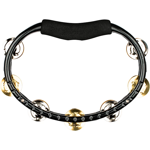 Traditional Hand Held Molded ABS Tambourine Black