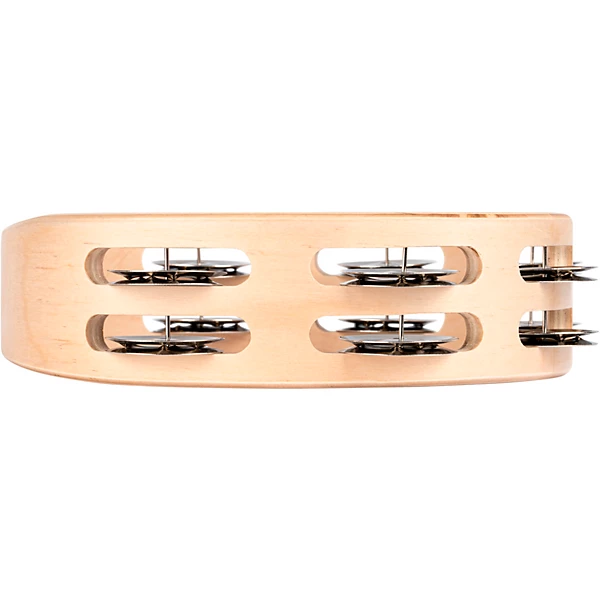 Nino Double Row Wood Tambourine, Natural 8 in.