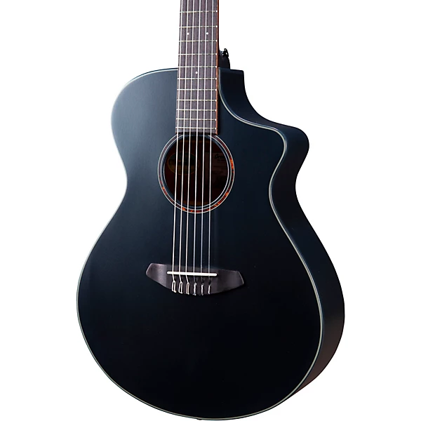 Discovery Red Cedar Mahogany Nylon String Concert Acoustic Electric Guitar Satin Black