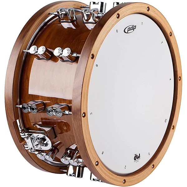 Limited Edition Dark Stain Maple and Walnut Snare With Walnut Hoops and Chrome Hardware