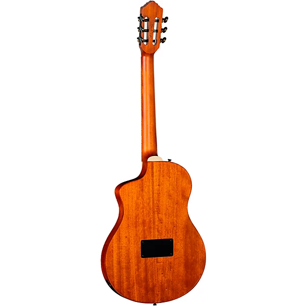 RTPDLX Flamed Maple Nylon String Acoustic Electric Guitar Blue Burst