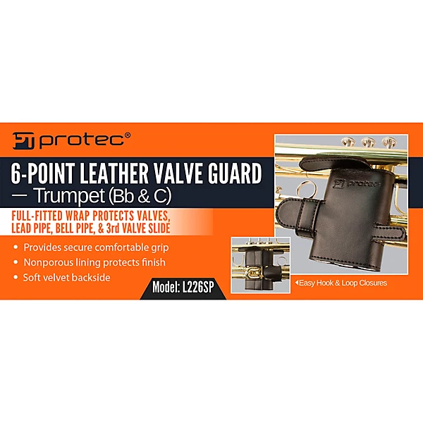 Trumpet 6 Point Leather Valve Guard