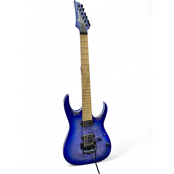 Used Ibanez rgar42mfmt Blue Solid Body Electric Guitar