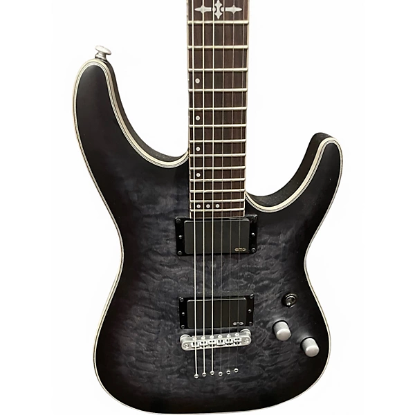 Schecter Guitar Research Used Schecter Guitar Research C1 Platinum Trans Black Solid Body Electric Guitar