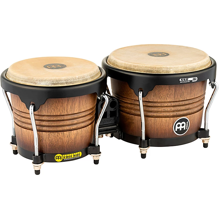 Free Ride Series Matte Wood Bongos Antique Tobacco Burst 675 8 in