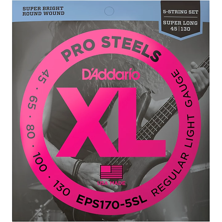 EPS170 5SL XL ProSteels Regular Light Super Long Scale 5 String Bass Strings