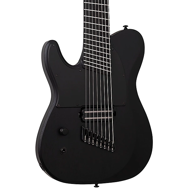 Schecter Guitar Research PT 8 MS Black Ops Left Handed Electric Guitar Satin Black Open Pore
