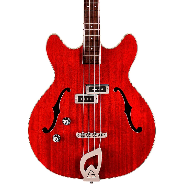Starfire I Bass Semi Hollow Double Cut Left Handed Electric Bass Guitar Cherry Red