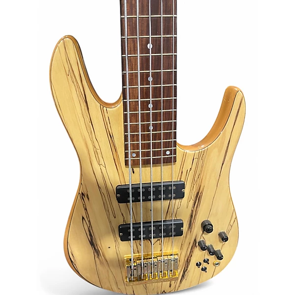 Fodera Used 2000 Fodera AJ5 Spalted Maple Electric Bass Guitar.gc