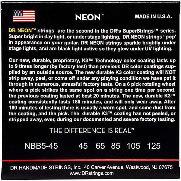 Hi Def NEON Blue Coated Medium 5 String 45