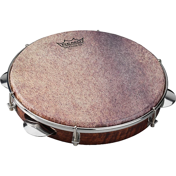 Samba Choro Pandeiro with Chrome Jingles Goat Brown 10 In x