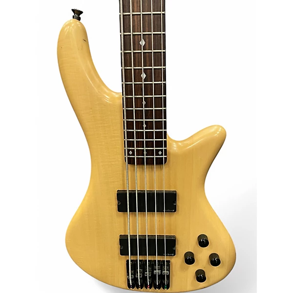 Used Schecter Guitar Research Stiletto Custom 5 String Natural Electric Bass Guitar