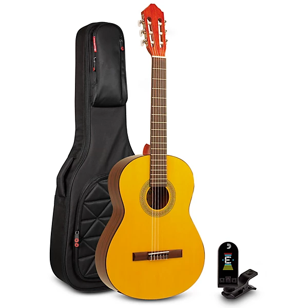 Lucero LC100 Nylon String Classical Acoustic Guitar Pack Natural
