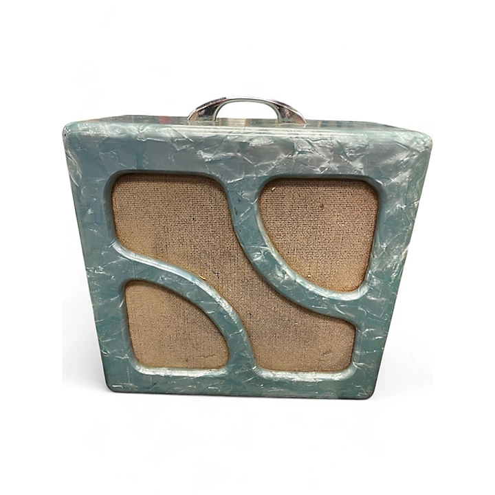 Vintage 1960s Magna Electronics Company Amerilhoa Lap Guitar and M 197 Amp Blue Pearl Solid Body Electric Guitar