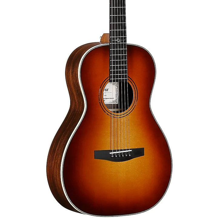 LP70e Herringbone Laureate Series Parlor Acoustic Electric Guitar Sunset