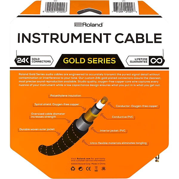Gold Series 1 4 Angled Straight Instrument Cable 10 ft Black