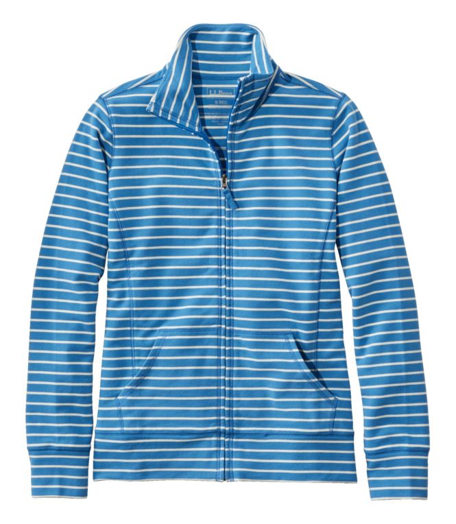 Women's Ultrasoft Sweats, Full-Zip Mock-Neck Jacket Stripe