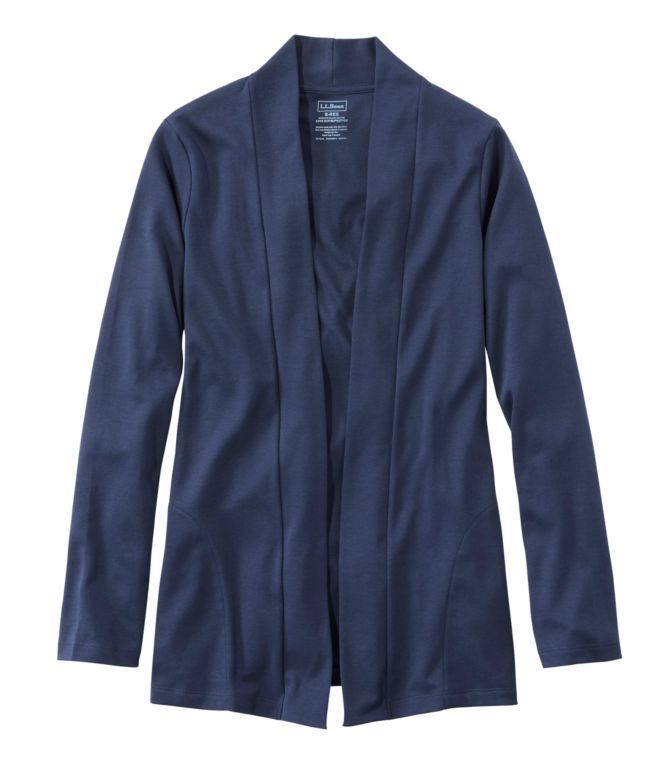 Women's Pima Cotton Open Cardigan, With Pockets